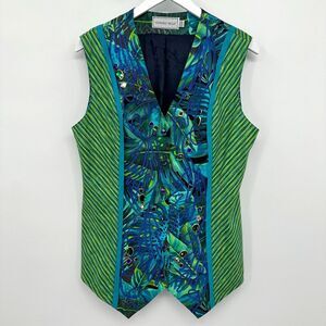 Vintage 90s Howard Wolf Vest Topper Size 12 Rhinestones‎ Satin Detail Lined USA